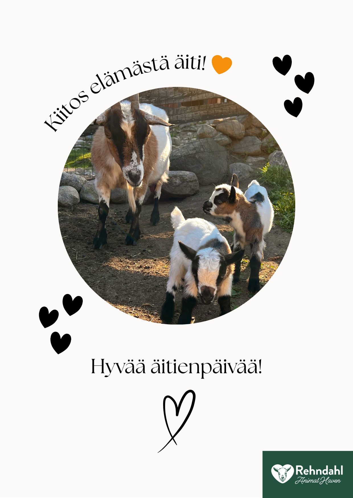Äitienpäiväkortti / Kiitos elämästä äiti