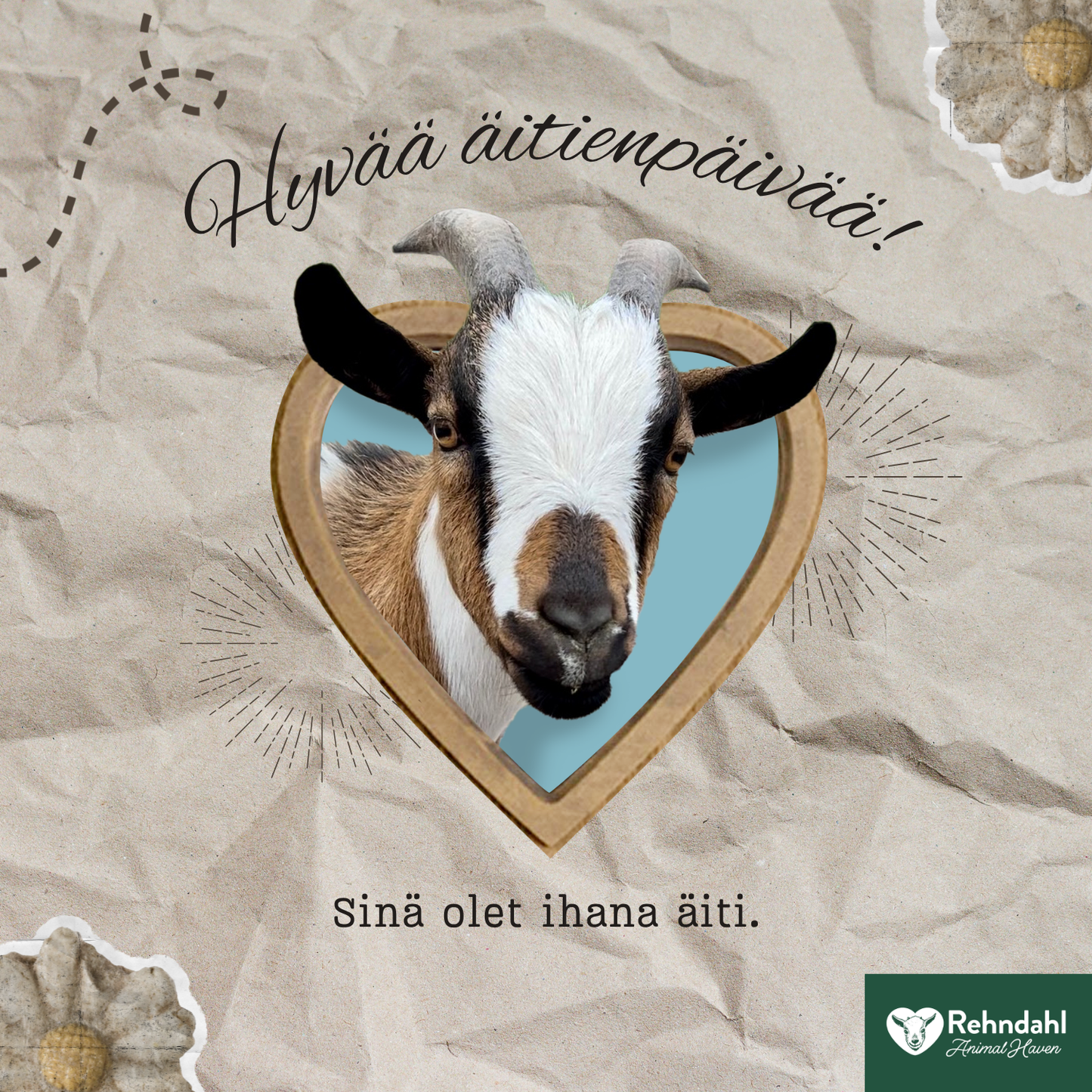 Äitienpäiväkortti / Sinä olet ihana äiti